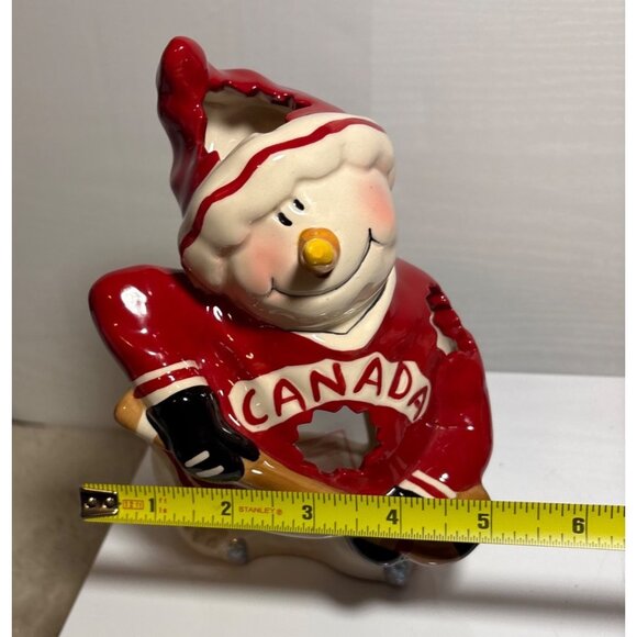 Hockey Snowmen Tealight Holders Costco Blue Sky H Goldminc Canada 7.5" Tall - Picture 11 of 16